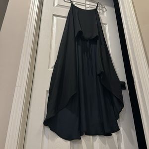 NWT Forever 21-Black Woven/Tunic/Spaghetti Strap High/Low Top- Size Small